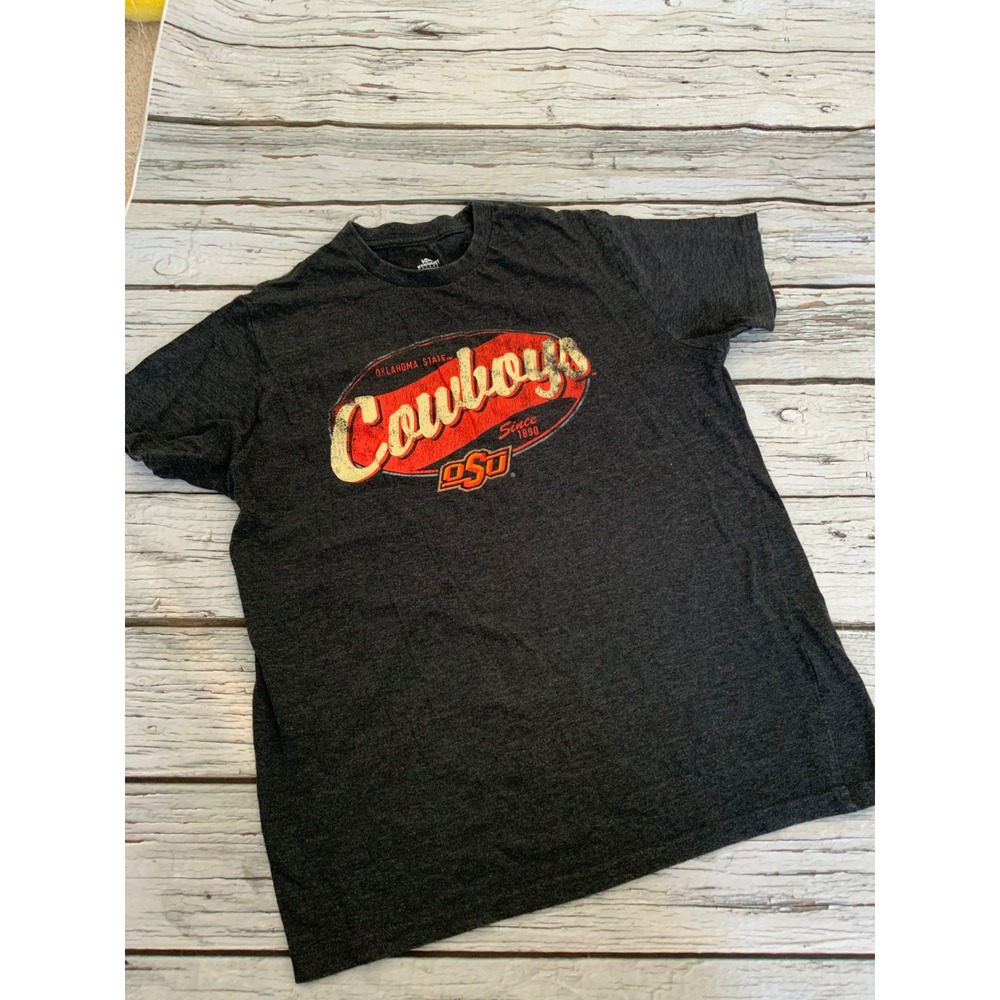 Knights Apparel Oklahoma State OSU Cowboys Graphic Tee Gray Mens Medium